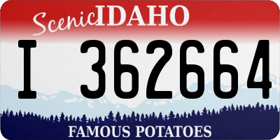 ID license plate I362664