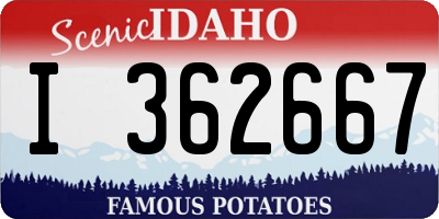 ID license plate I362667
