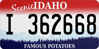 ID license plate I362668