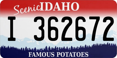 ID license plate I362672