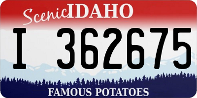ID license plate I362675