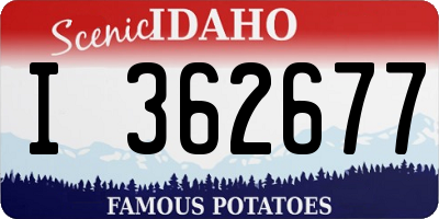 ID license plate I362677