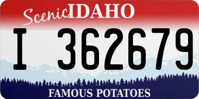 ID license plate I362679