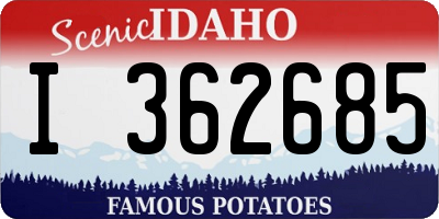 ID license plate I362685