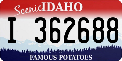 ID license plate I362688