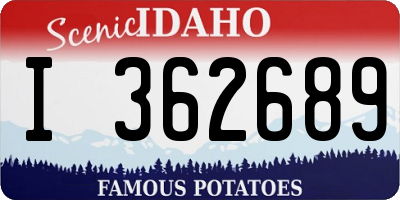 ID license plate I362689