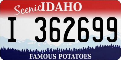 ID license plate I362699