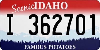 ID license plate I362701