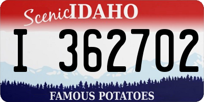 ID license plate I362702