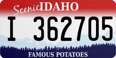 ID license plate I362705