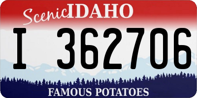 ID license plate I362706