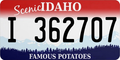 ID license plate I362707
