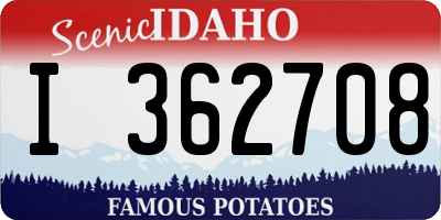 ID license plate I362708