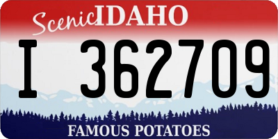 ID license plate I362709