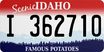 ID license plate I362710