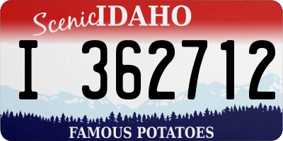 ID license plate I362712