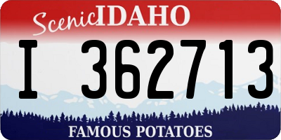 ID license plate I362713