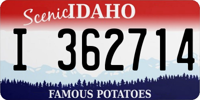 ID license plate I362714