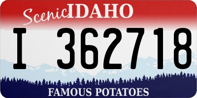 ID license plate I362718
