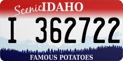 ID license plate I362722