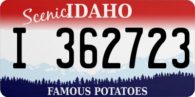 ID license plate I362723