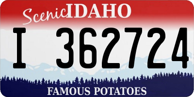 ID license plate I362724
