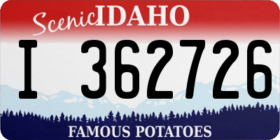 ID license plate I362726