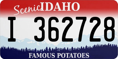 ID license plate I362728