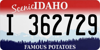 ID license plate I362729