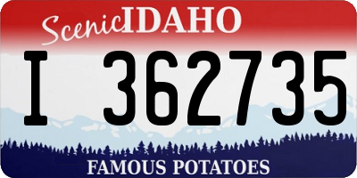 ID license plate I362735