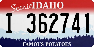 ID license plate I362741