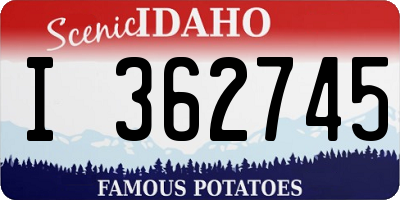 ID license plate I362745
