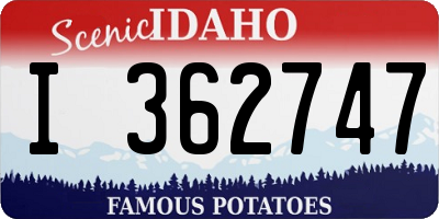 ID license plate I362747