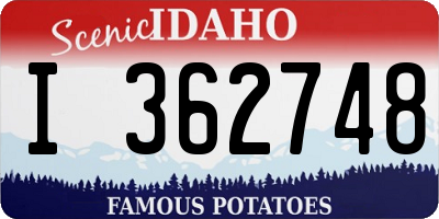 ID license plate I362748