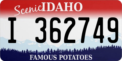 ID license plate I362749