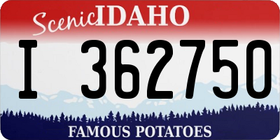 ID license plate I362750