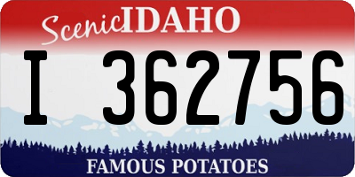 ID license plate I362756