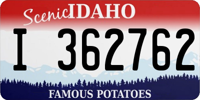 ID license plate I362762