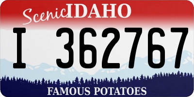 ID license plate I362767
