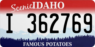 ID license plate I362769