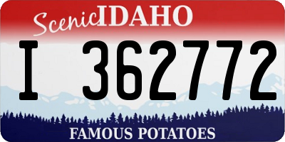 ID license plate I362772