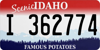 ID license plate I362774