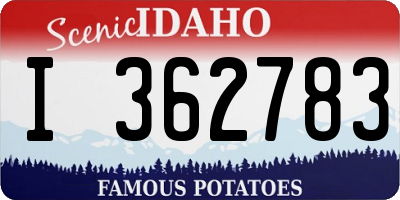 ID license plate I362783