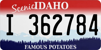 ID license plate I362784