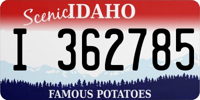 ID license plate I362785