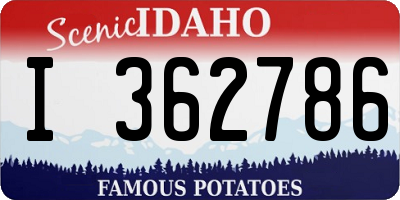 ID license plate I362786