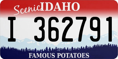 ID license plate I362791