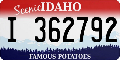 ID license plate I362792