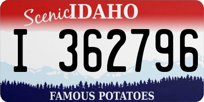 ID license plate I362796