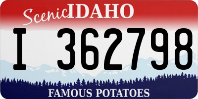 ID license plate I362798